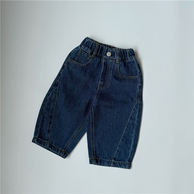 Light Blue Soft Denim Patchwork Pants