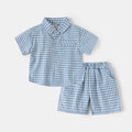 Checkered Shirt & Shorts Two-Piece Set