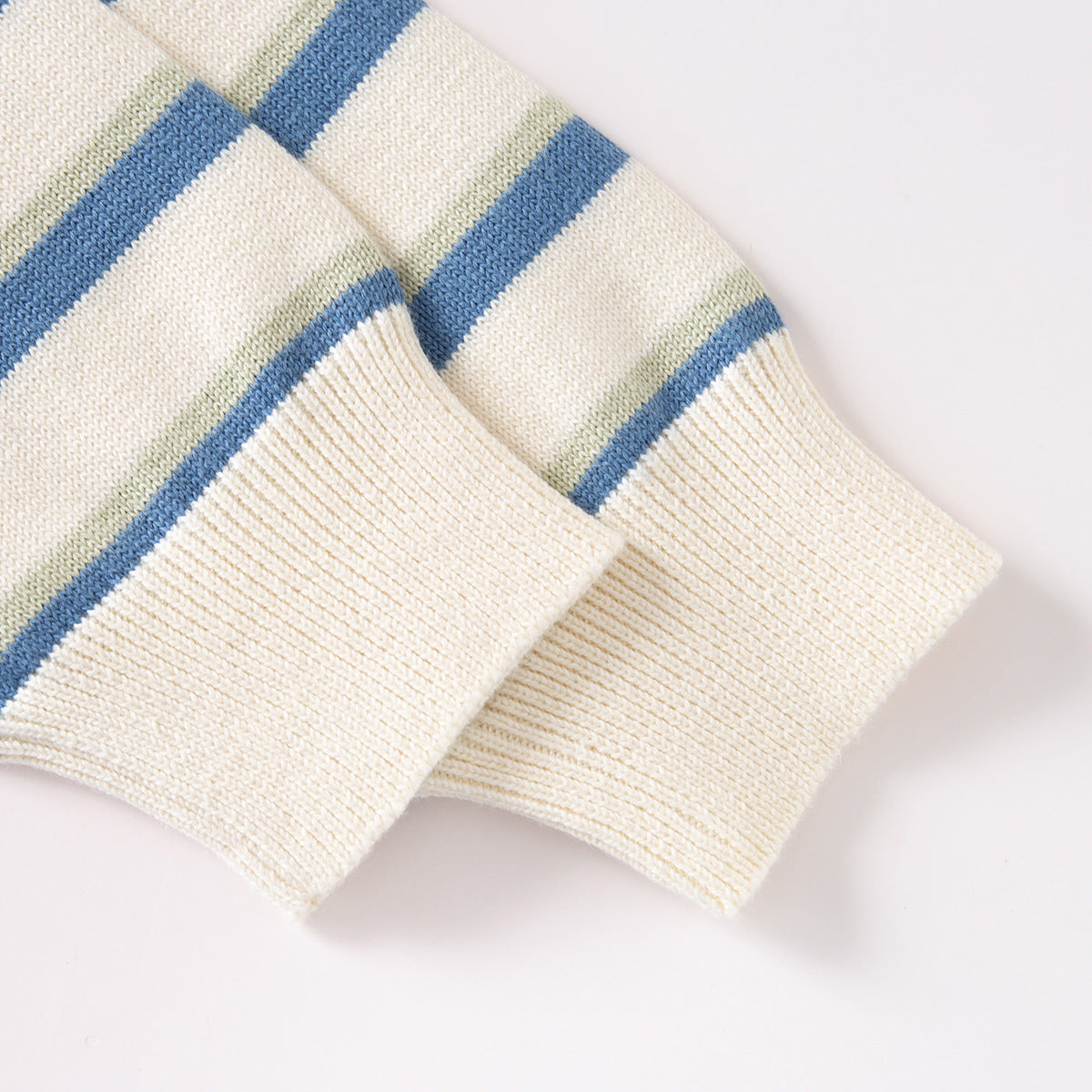 Lake Blue Striped Turtleneck Sweater
