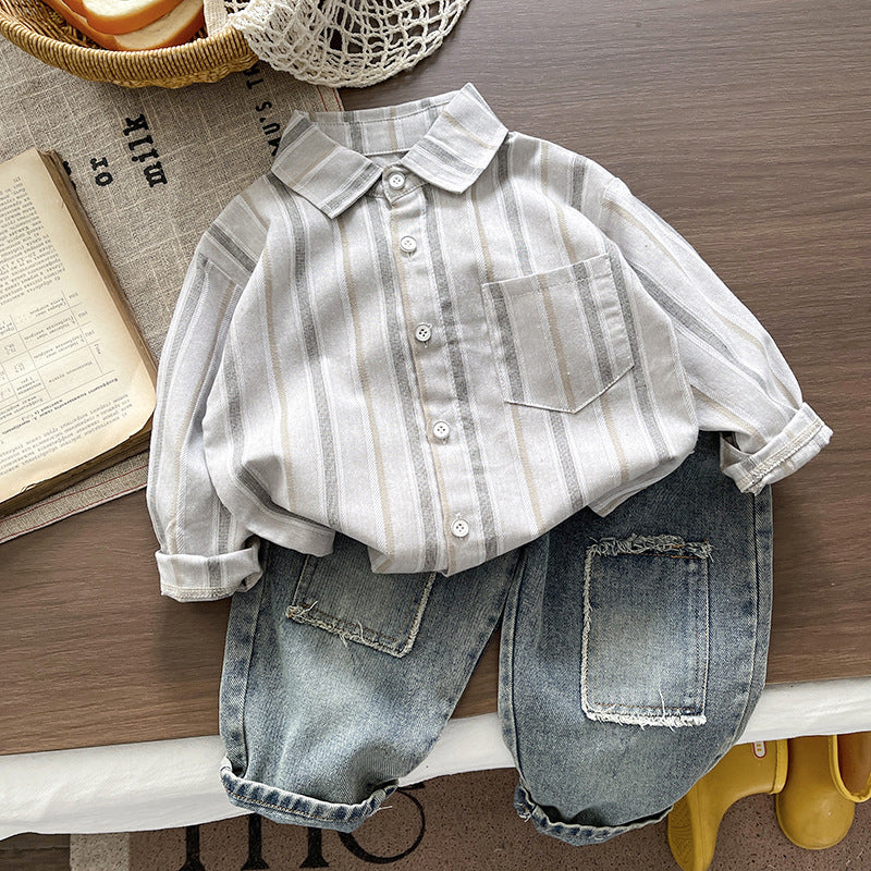 Two-Piece Button Shirt Set for Baby