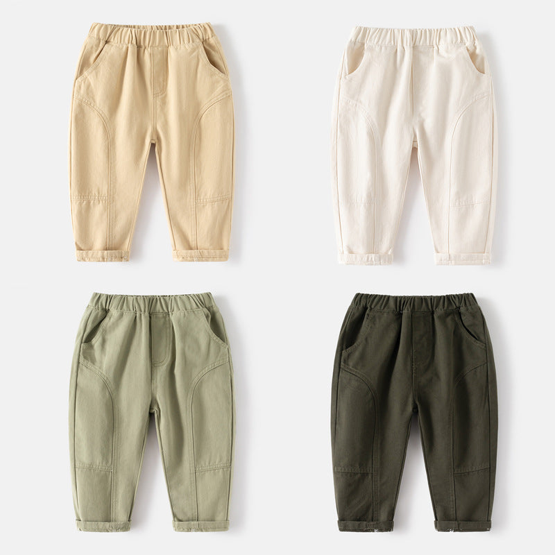 Solid Color Casual Pants for Boys
