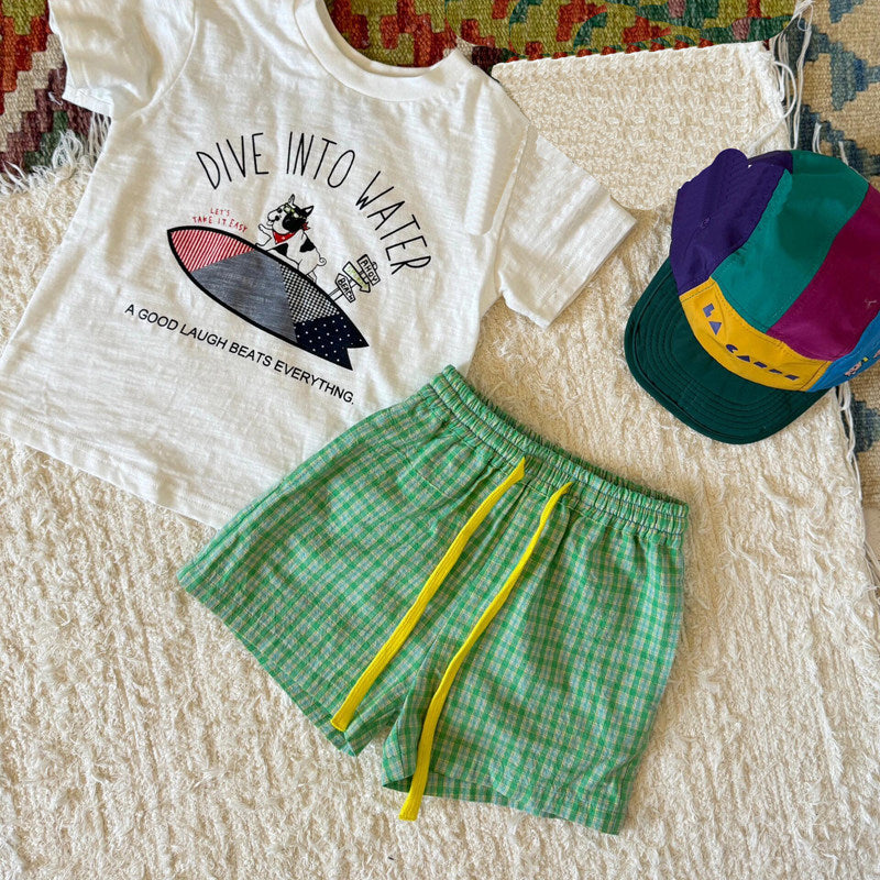 Cartoon Letter Print Tee for Girls