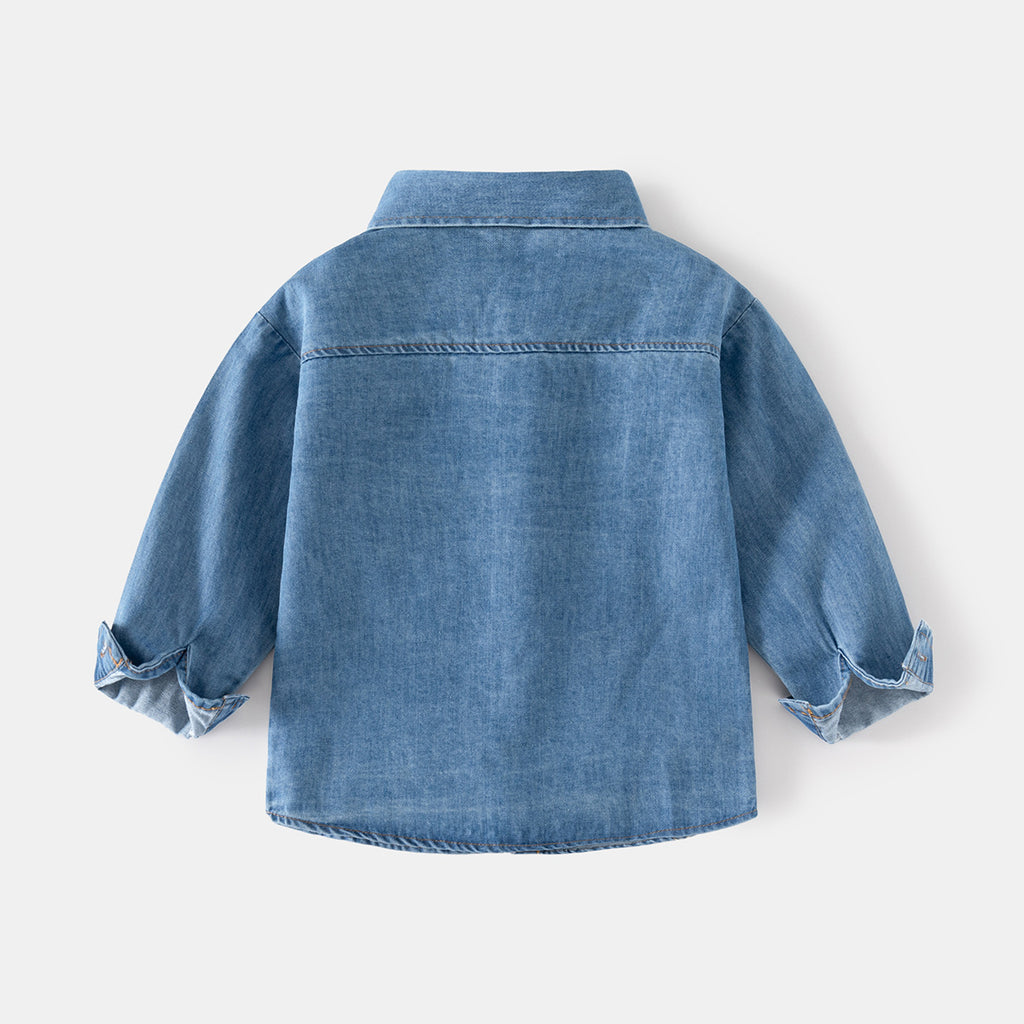 Washed Denim Button-Down Shirt for Boys