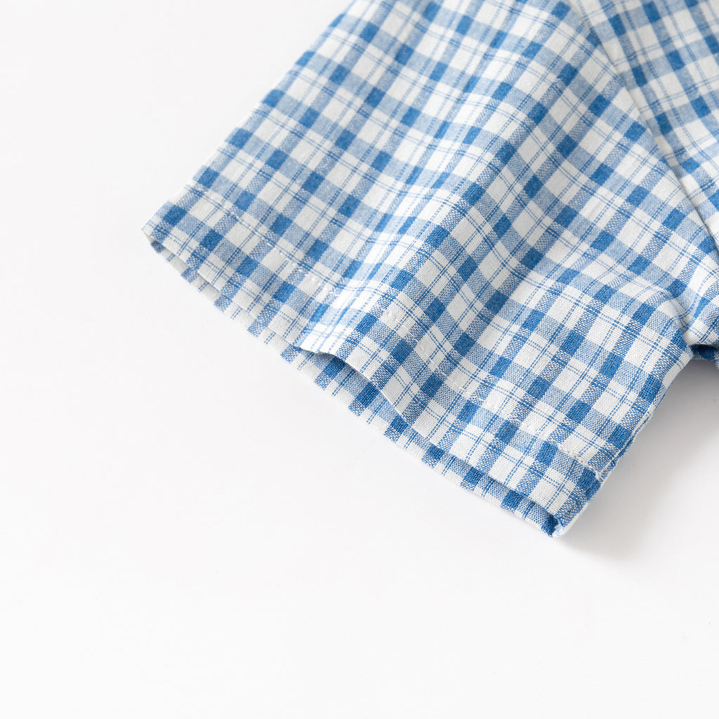 Checkered Shirt & Shorts Two-Piece Set