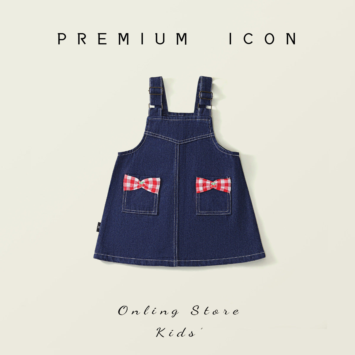 Denim Overalls & Red Top Two-Piece Set