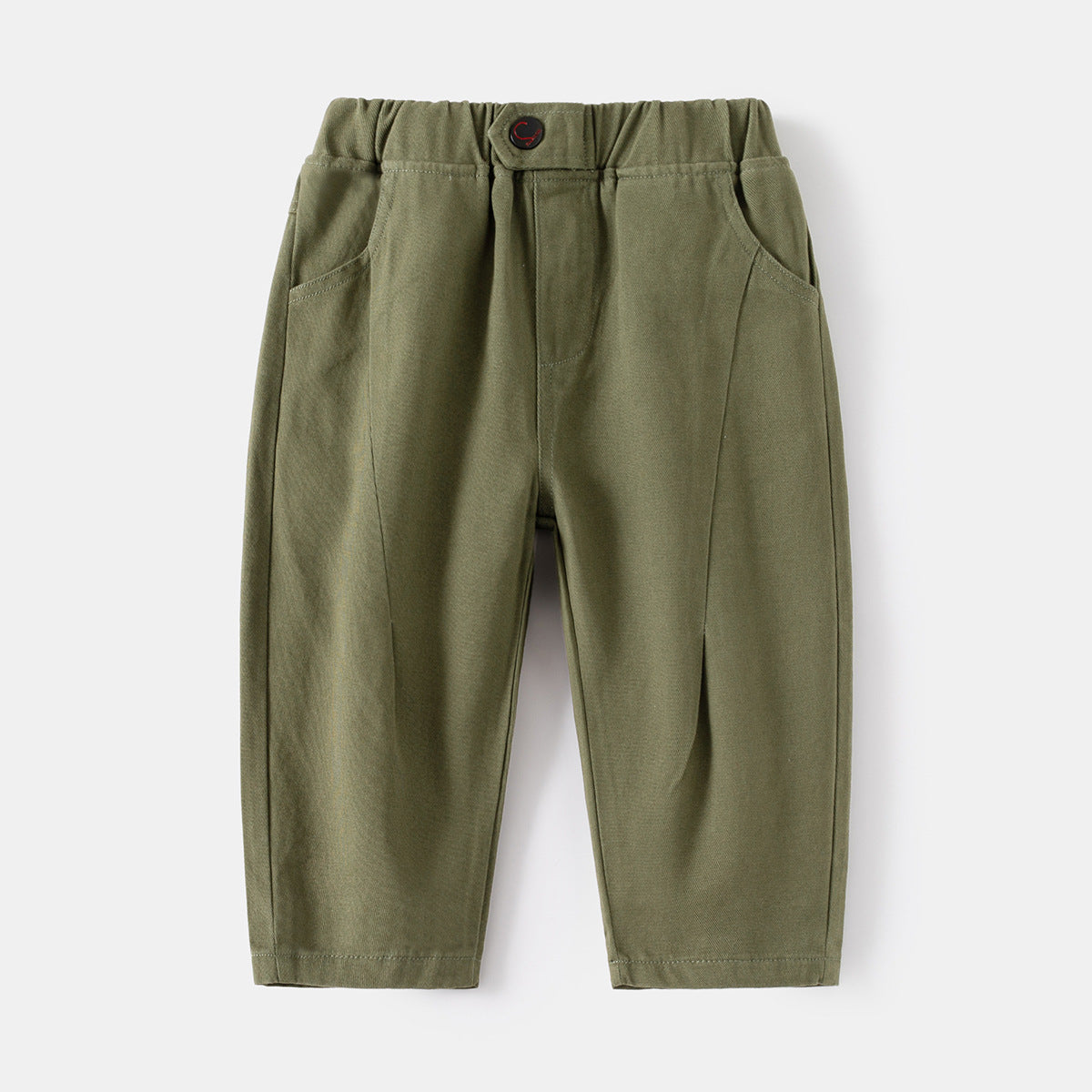 Khaki Pleated Casual Trousers