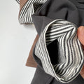 Striped Cuff Color-Block Hoodie