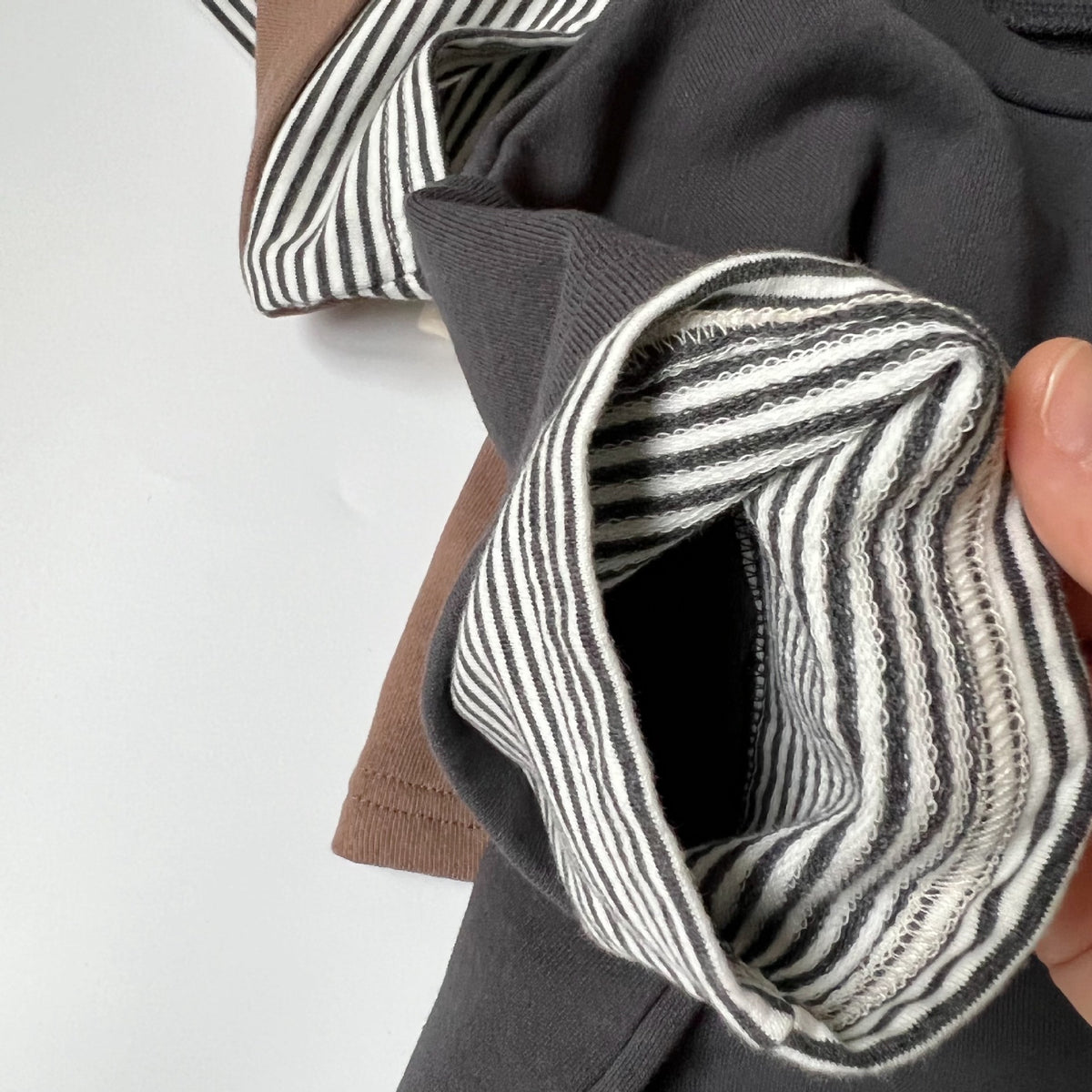 Striped Cuff Color-Block Hoodie