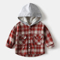 Plaid Hooded Button-Front Shirt