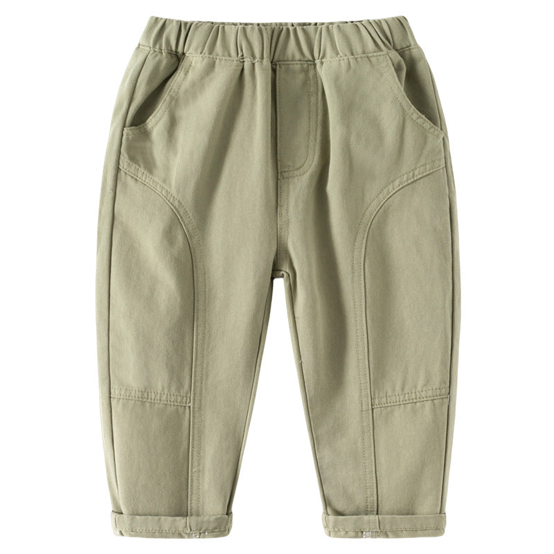 Solid Color Casual Pants for Boys
