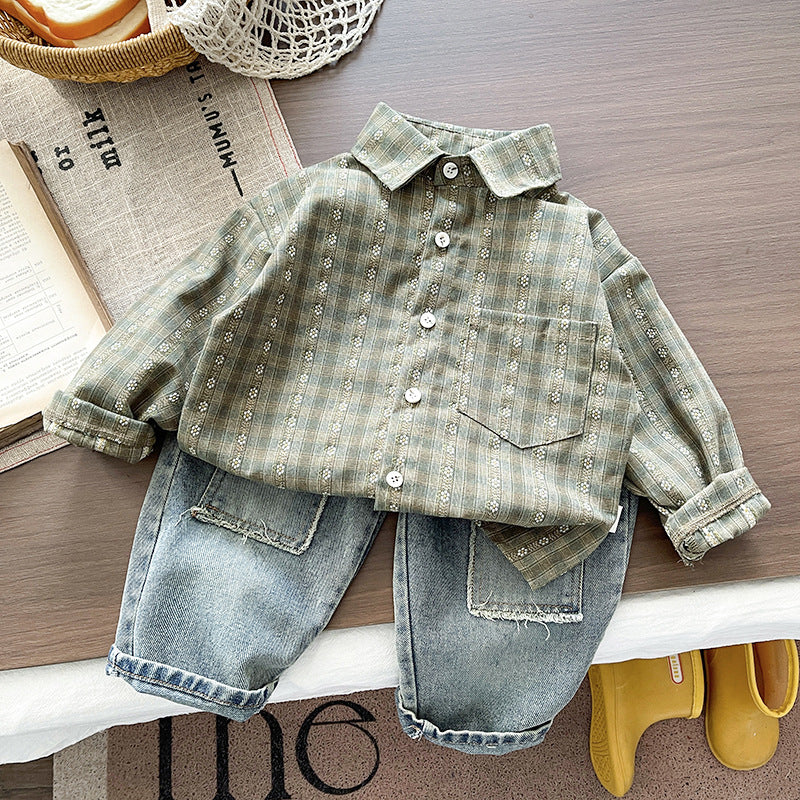Two-Piece Button Shirt Set for Baby