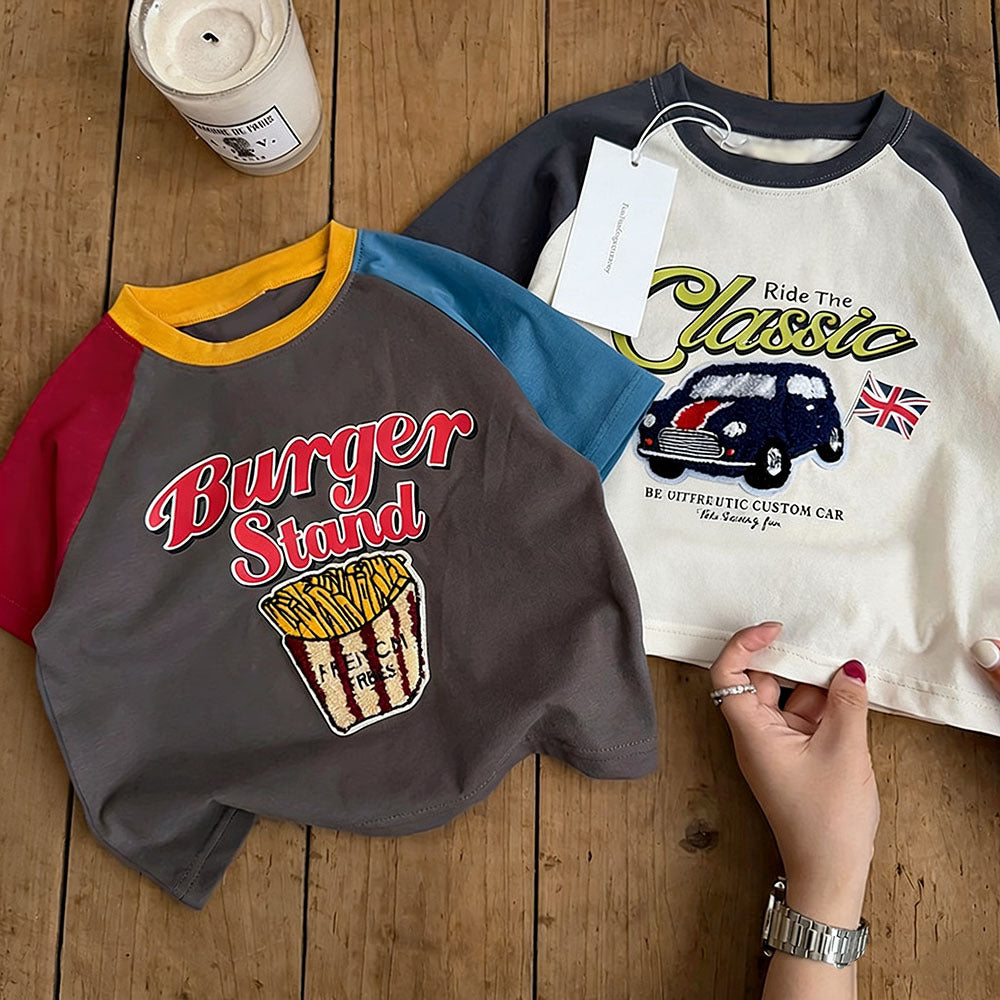 Playful Print Round Neck Tee for Kids