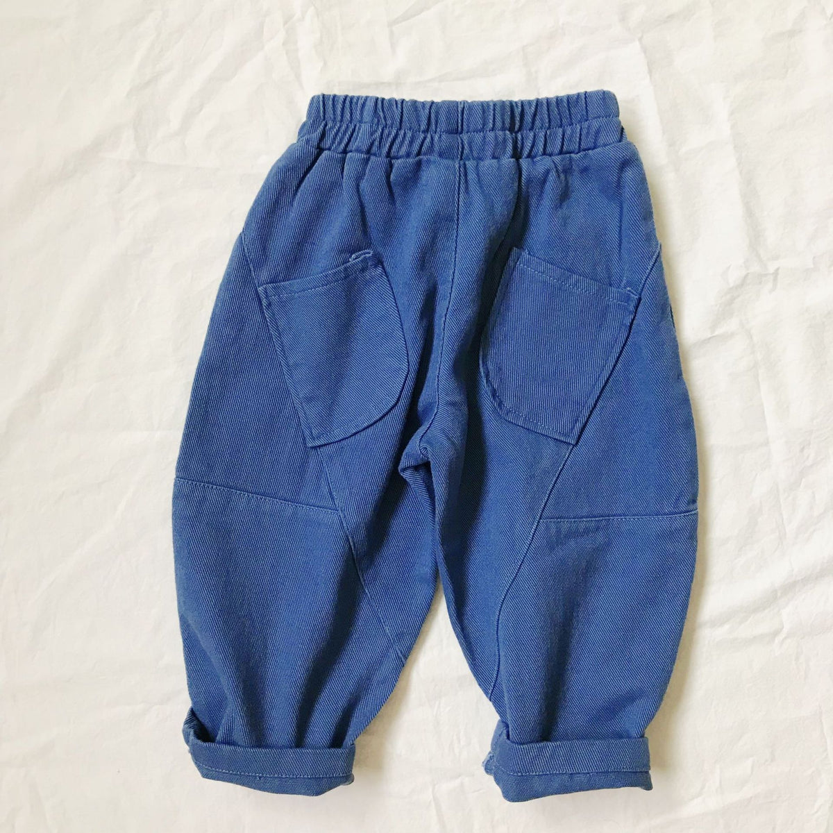 Beige Cotton Work Pants for Kids