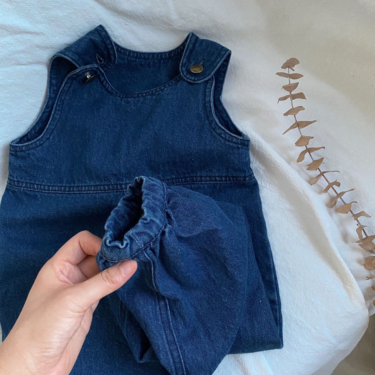 Retro Blue Denim Jumpsuit for Kids