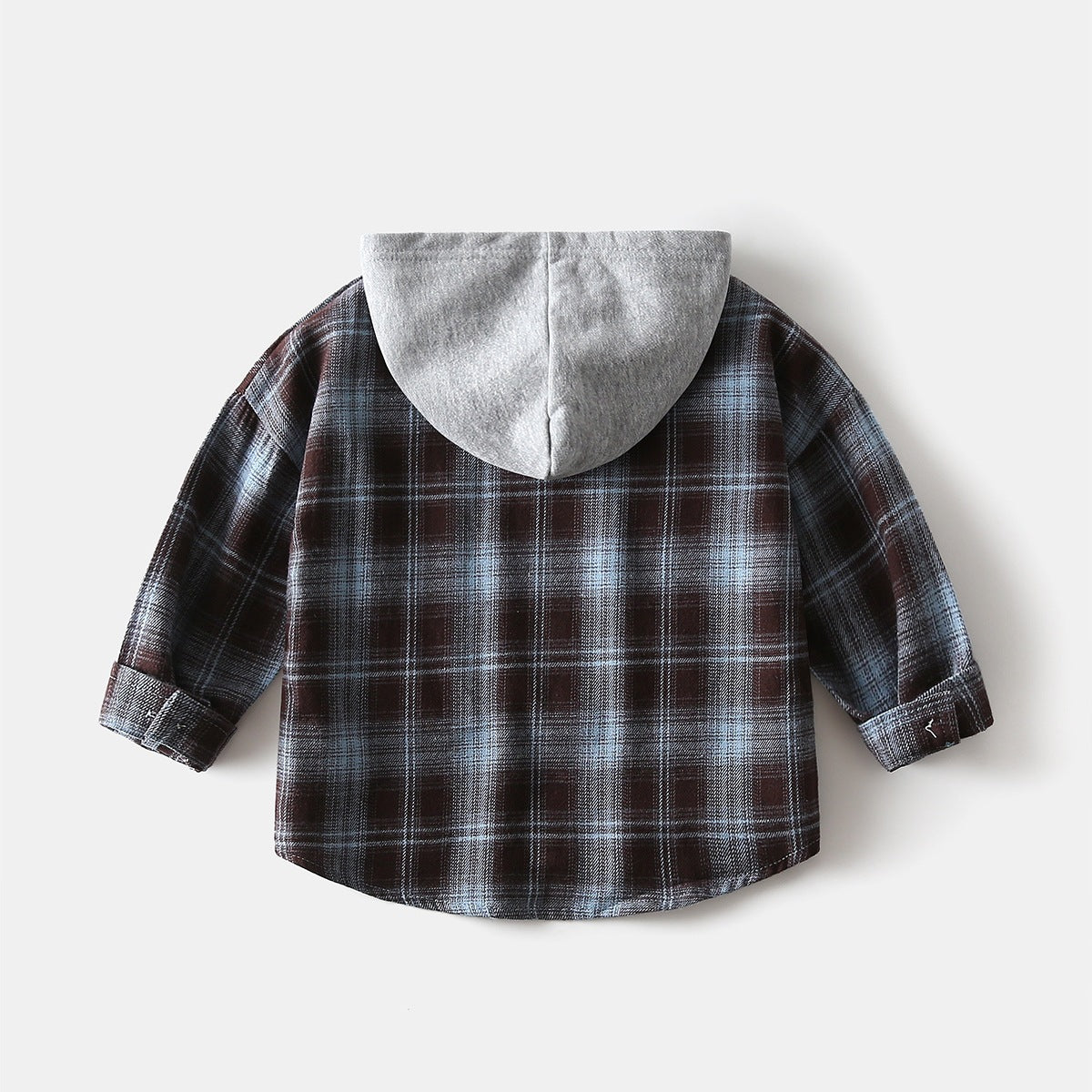 Plaid Hooded Button-Front Shirt