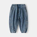 Light Blue Distressed Denim Pants for Boys