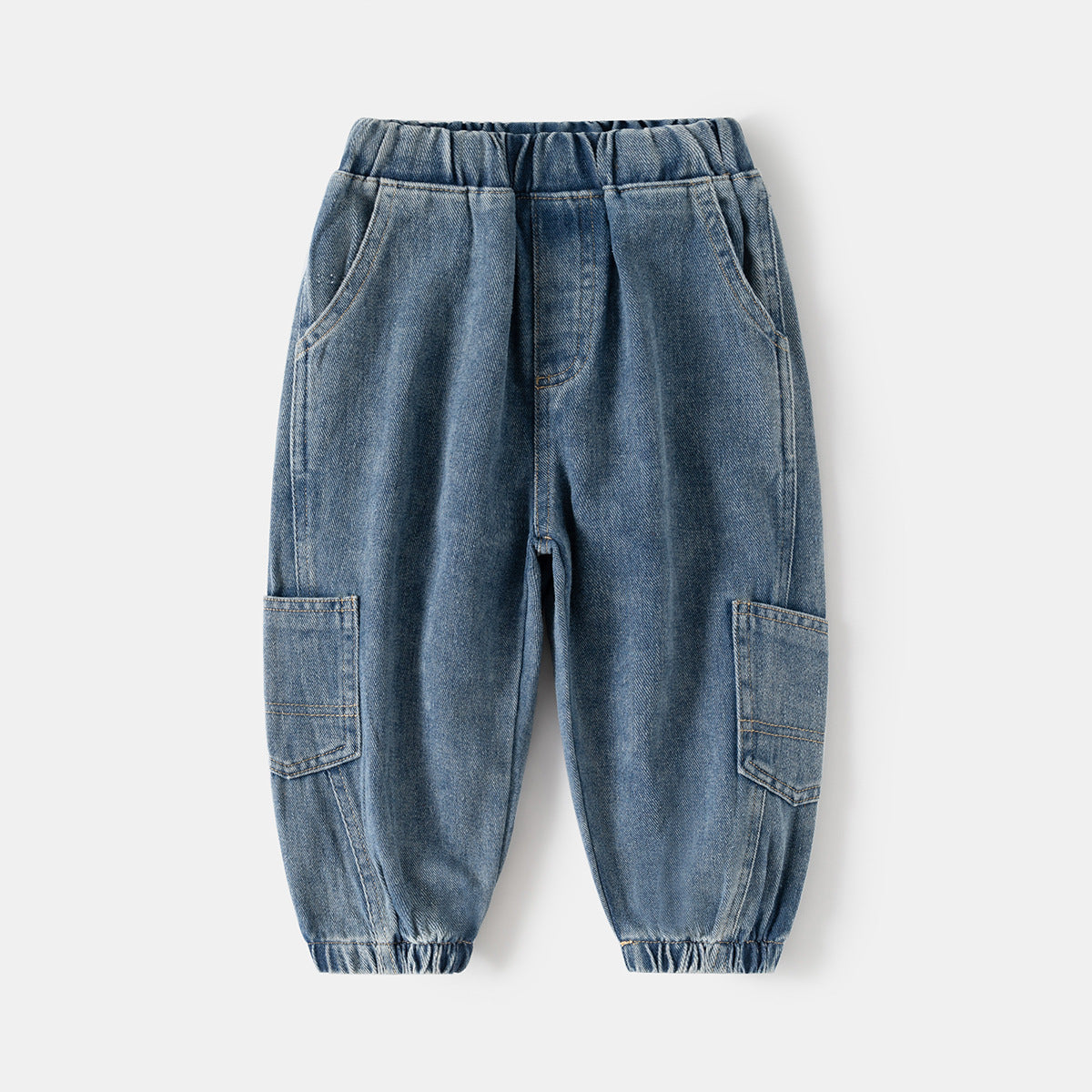 Light Blue Distressed Denim Pants for Boys