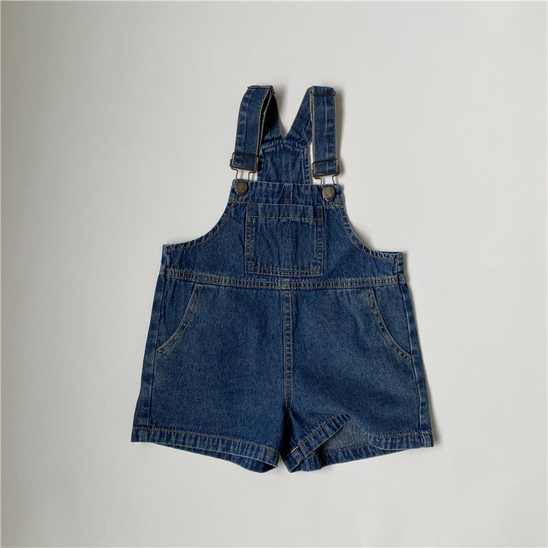 Denim Camisole Overalls Shorts