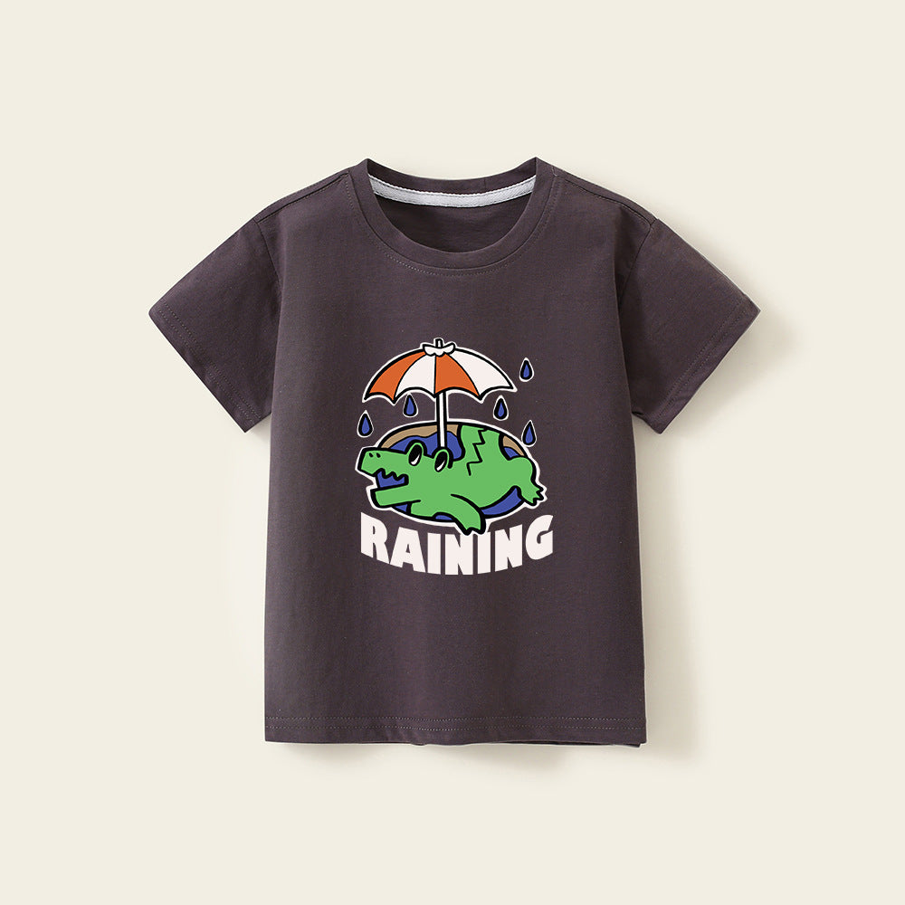 Solid Color Short Sleeve Tee for Boys