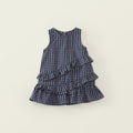 Vintage Tiered Ruffle Checkered Dress