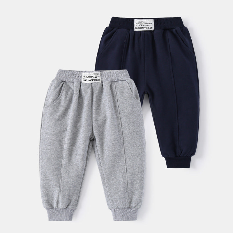Spliced Label Casual Pants