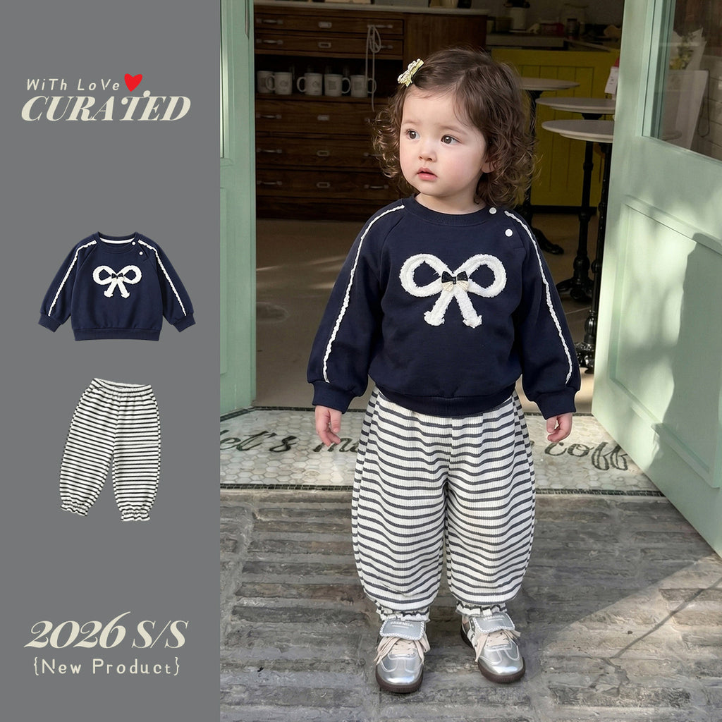 Bow Top & Sweatpants Two-Piece Set