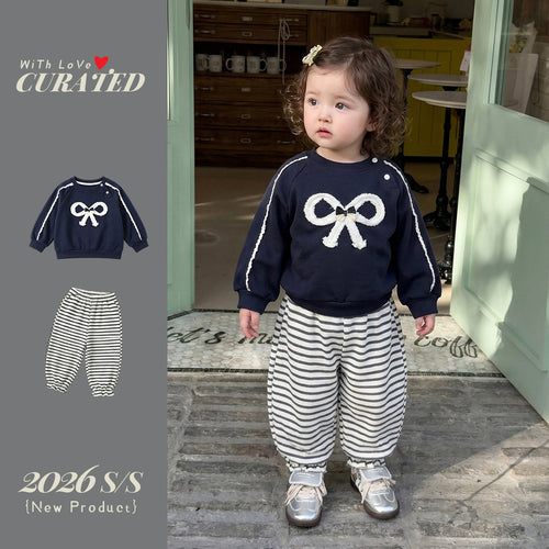 Bow Top & Sweatpants Two-Piece Set