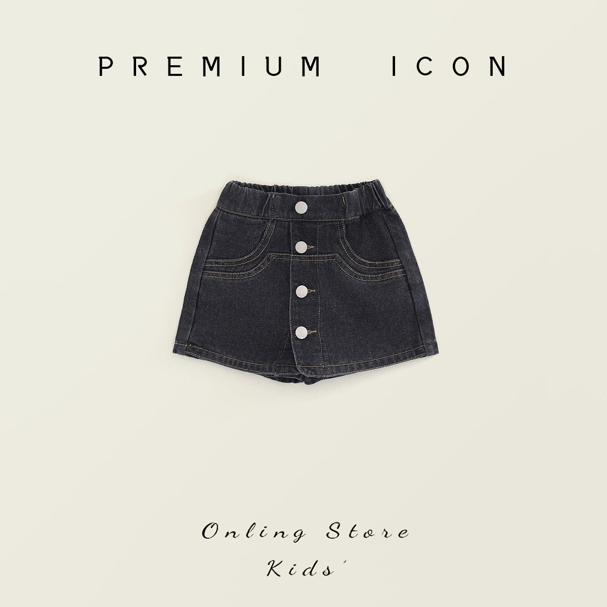 Washed Denim Skort for Girls