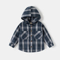 Plaid Hooded Long Sleeve Shirt for Boys