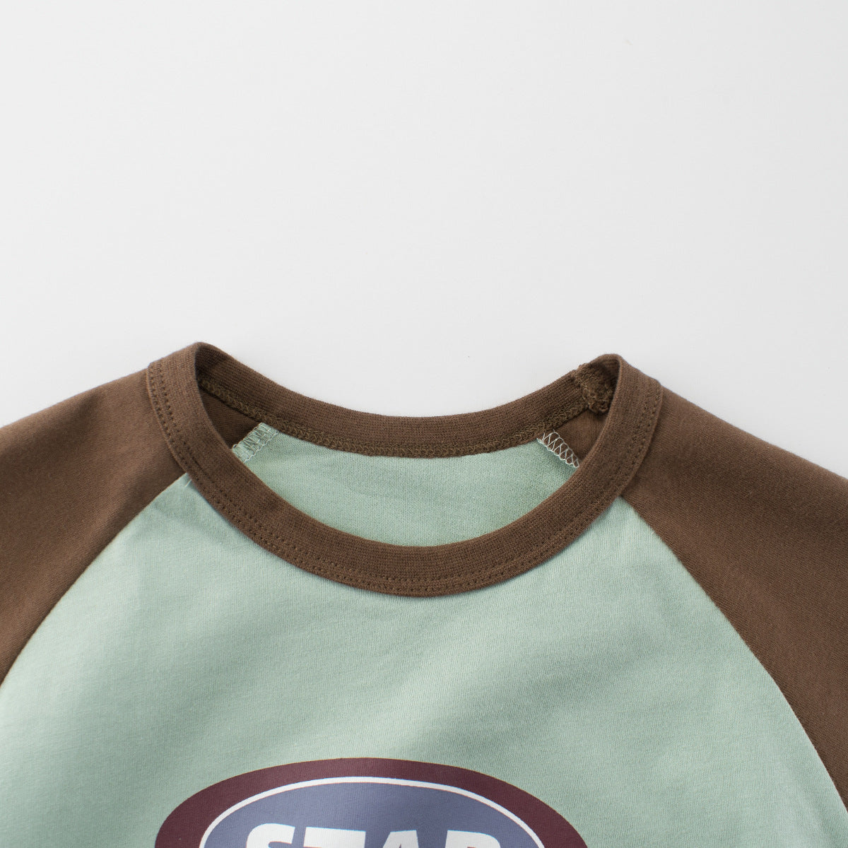 Green & Coffee Print Short Sleeve Tee