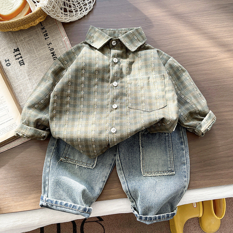 Two-Piece Button Shirt Set for Baby