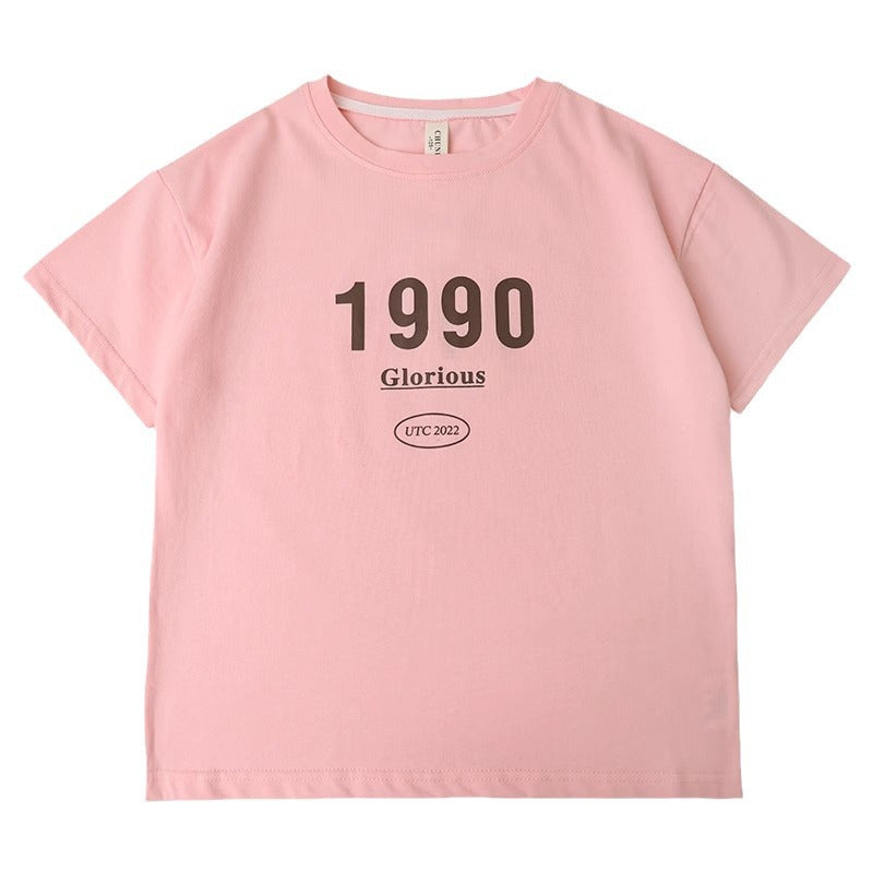Printed Loose Short Sleeve Tee for Girls