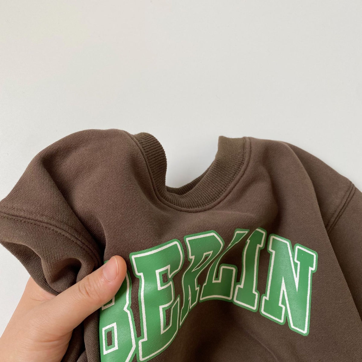 Brown Letter-Print Pullover Hoodie