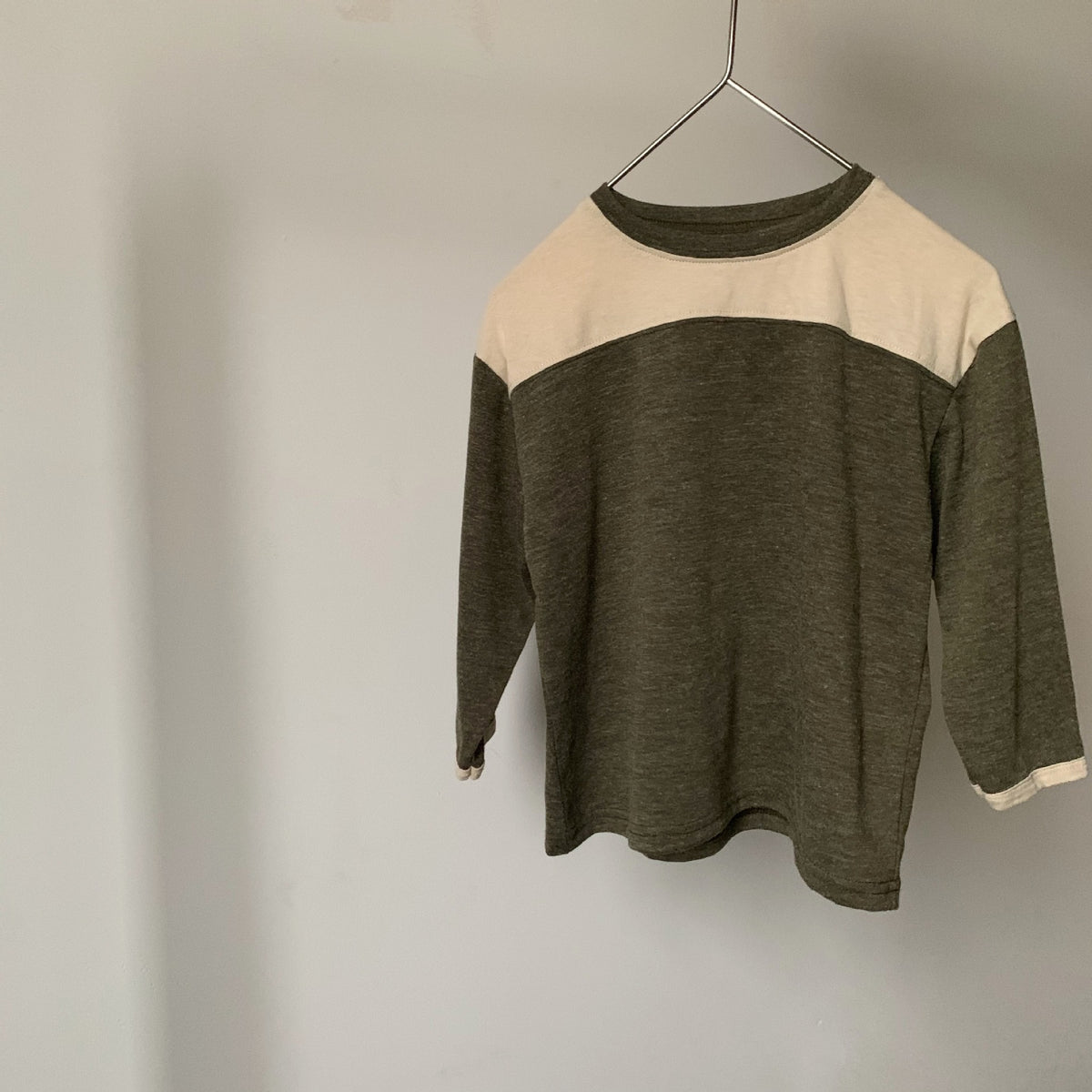 Army Green Spliced Round Neck Tee