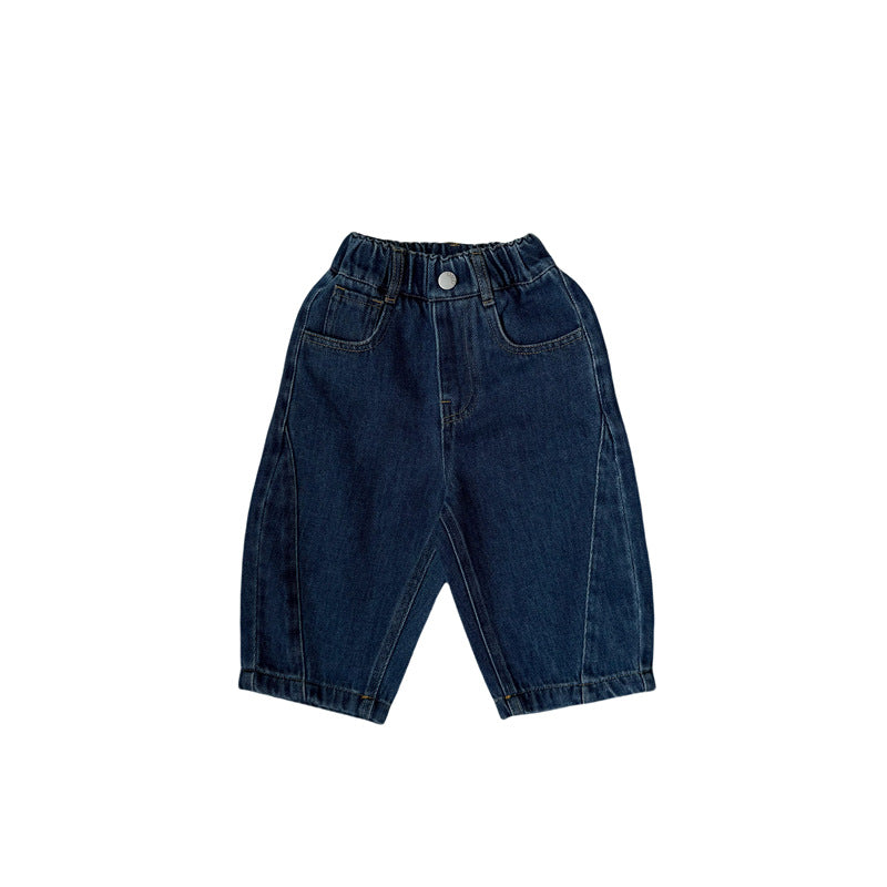 Light Blue Soft Denim Patchwork Pants