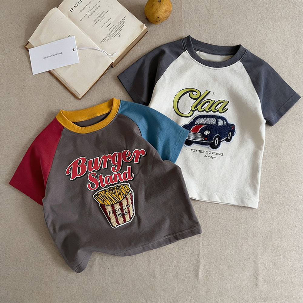 Playful Print Round Neck Tee for Kids