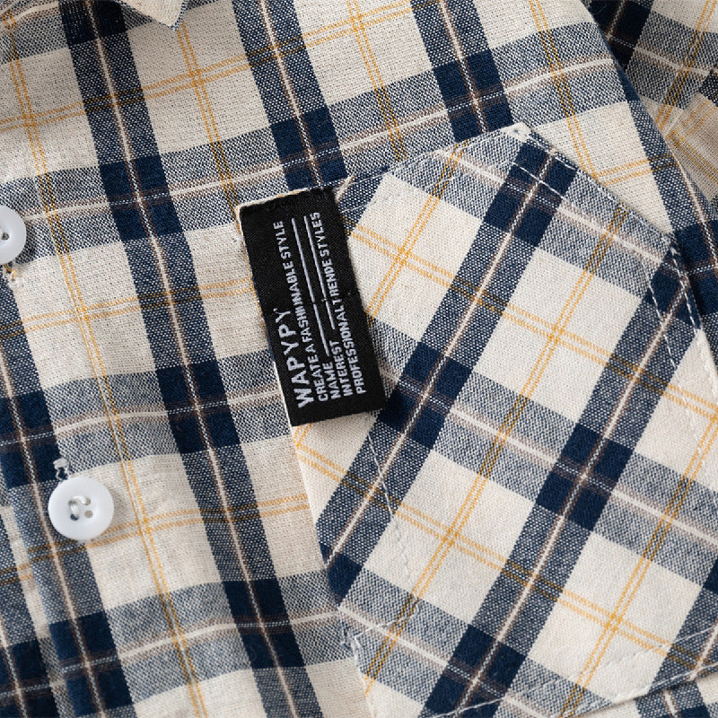 Checkered Wide-Collar Shirt for Kids