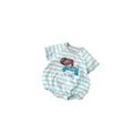 Striped Cartoon Print Romper for Baby Boys