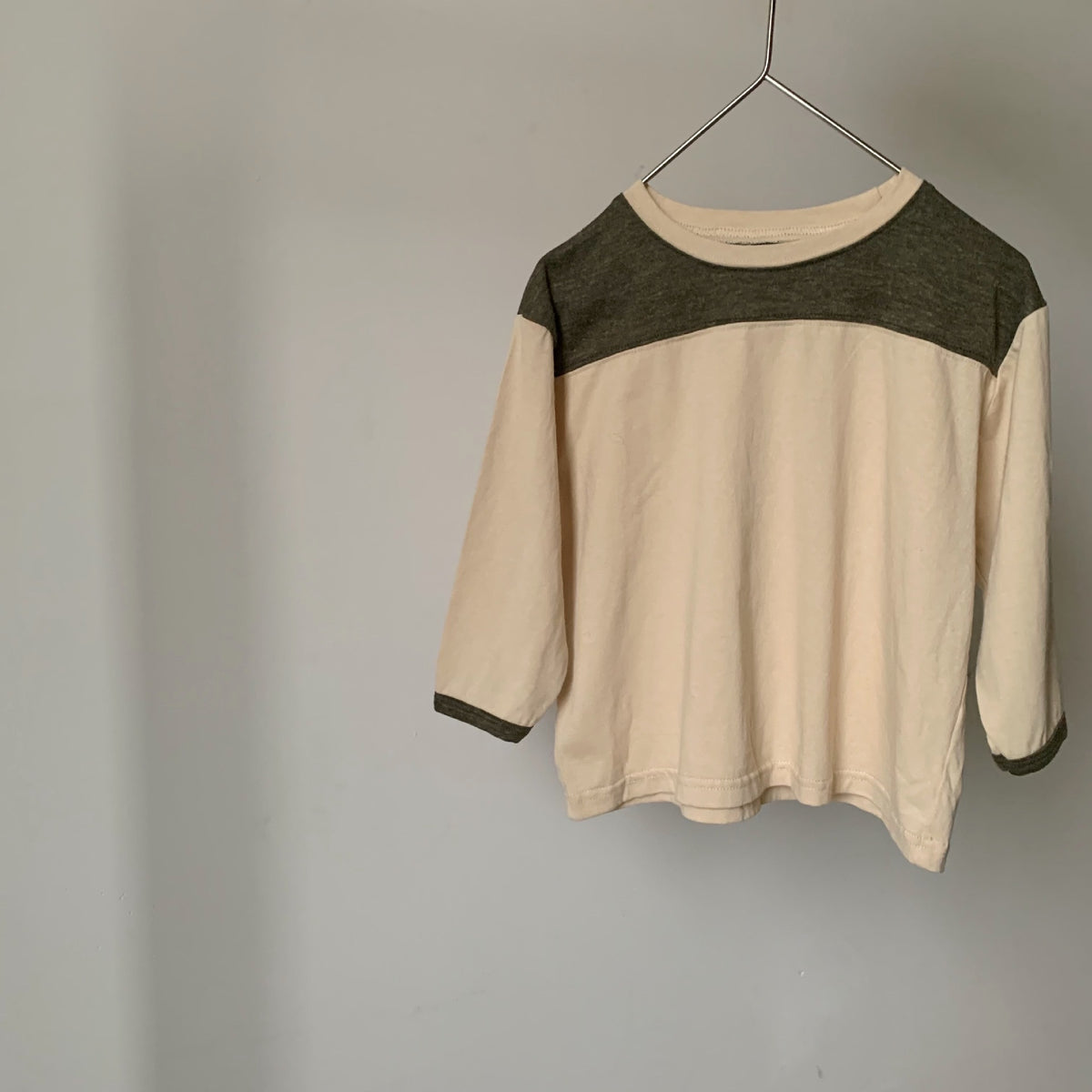 Army Green Spliced Round Neck Tee