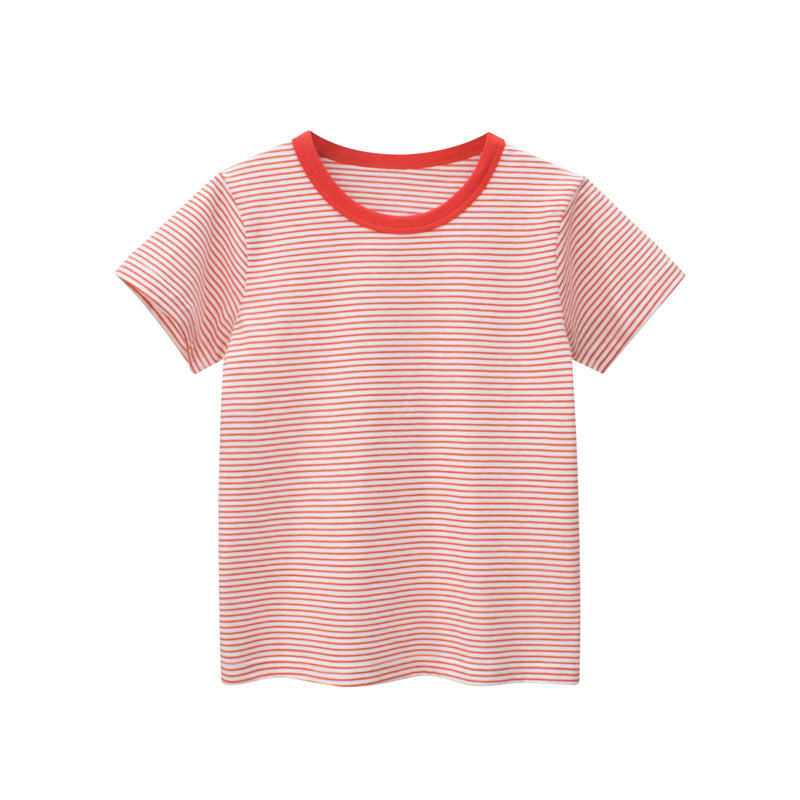 Green & White Striped Short Sleeve Tee