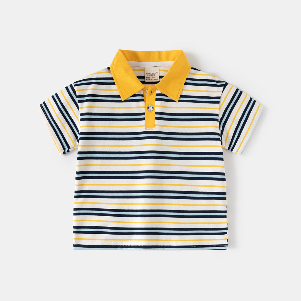 Striped Collar Polo Shirt for Boys