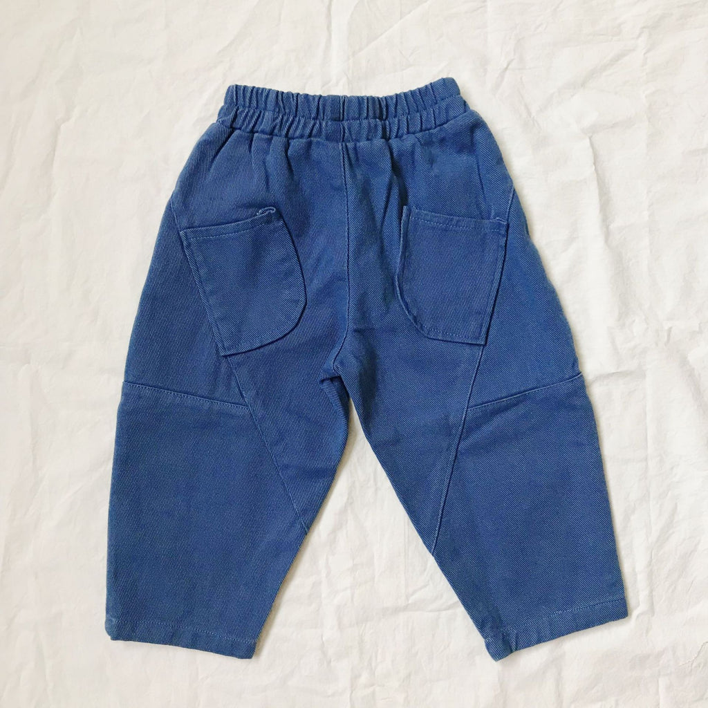Beige Cotton Work Pants for Kids