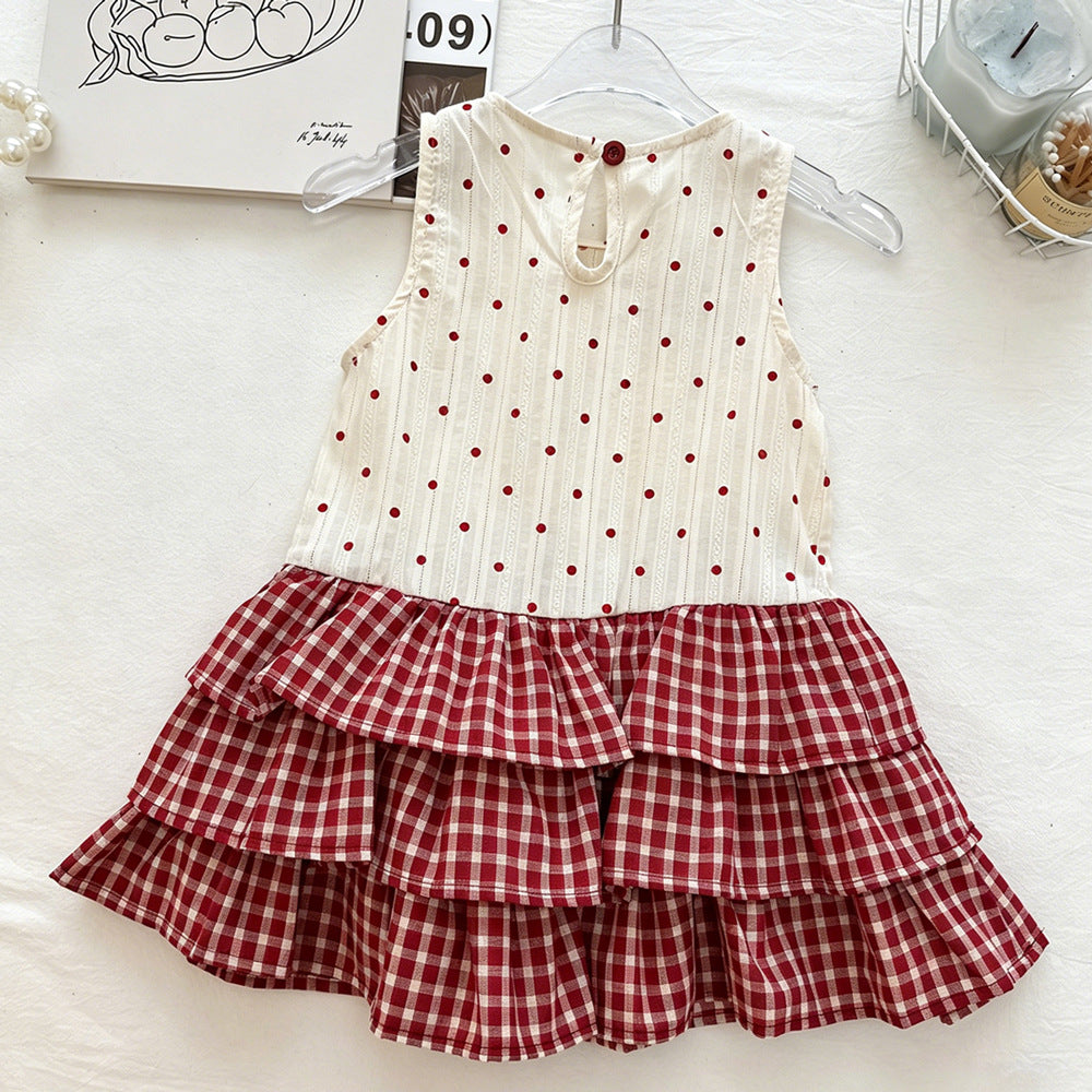 Polka Dot Bow Backless Dress for Girls