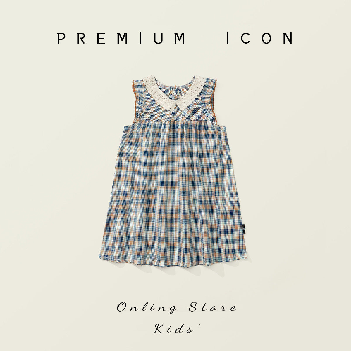 Checkered Backless Midi Dress for Girls