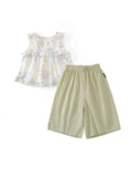 Floral Lace-Trim Two-Piece Set for Girls