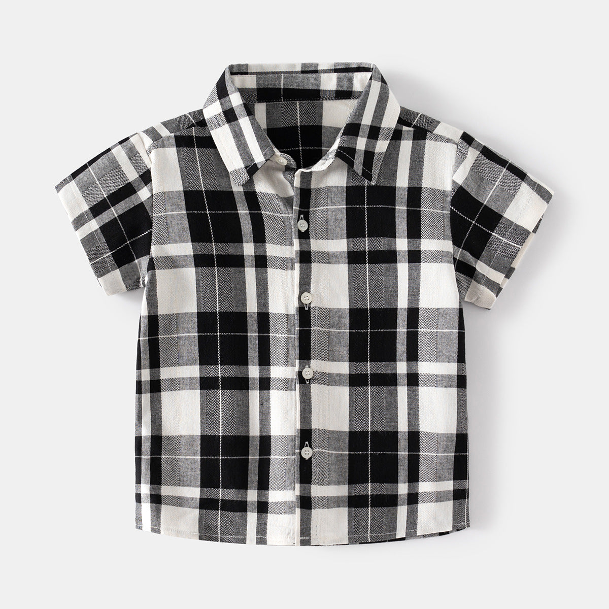 Checkered Short Sleeve Shirt Set for Boys
