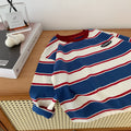 Red & Blue Striped Long Sleeve Tee