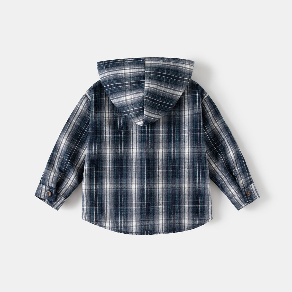 Plaid Hooded Long Sleeve Shirt for Boys