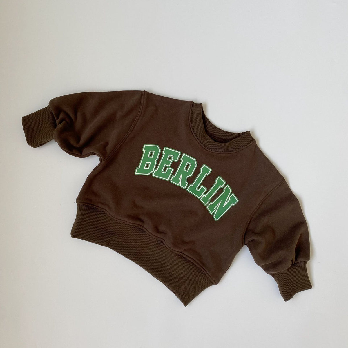 Brown Letter-Print Pullover Hoodie