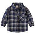 Woolen Plaid Long Sleeve Shirt for Boys